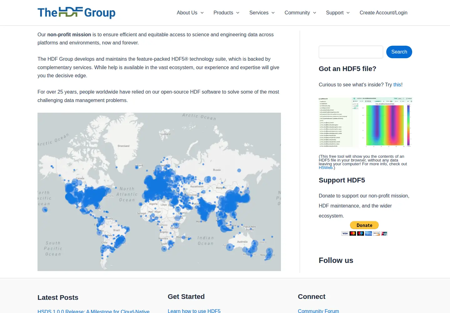 Screenshot of hdfgroup.org