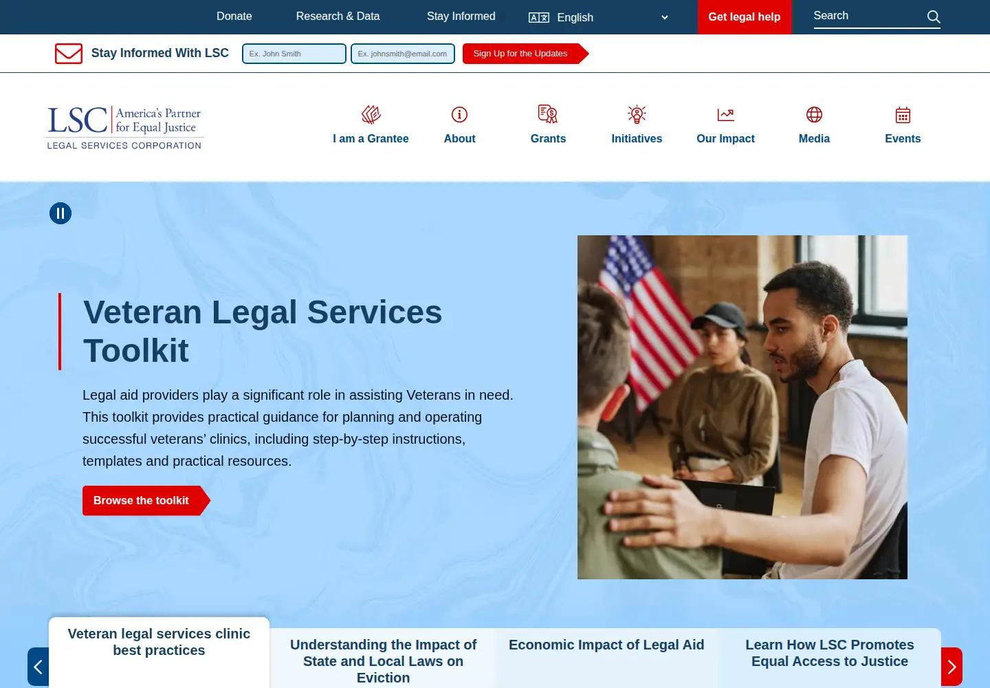 Screenshot of lsc.gov