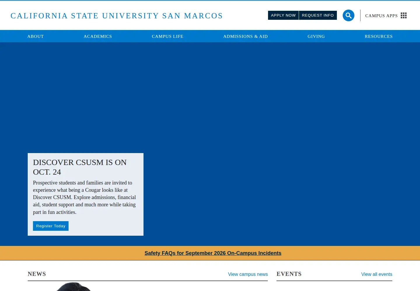 Screenshot of csusm.edu