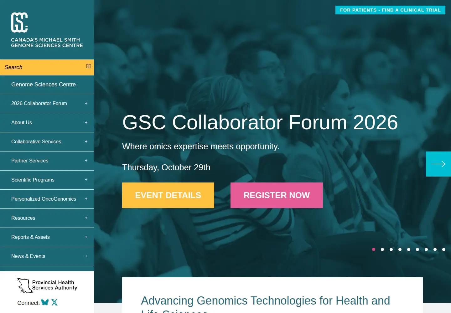 Screenshot of bcgsc.ca