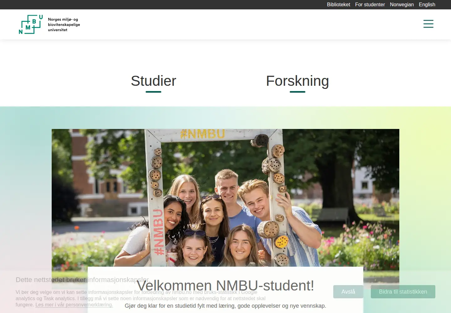 Screenshot of nmbu.no