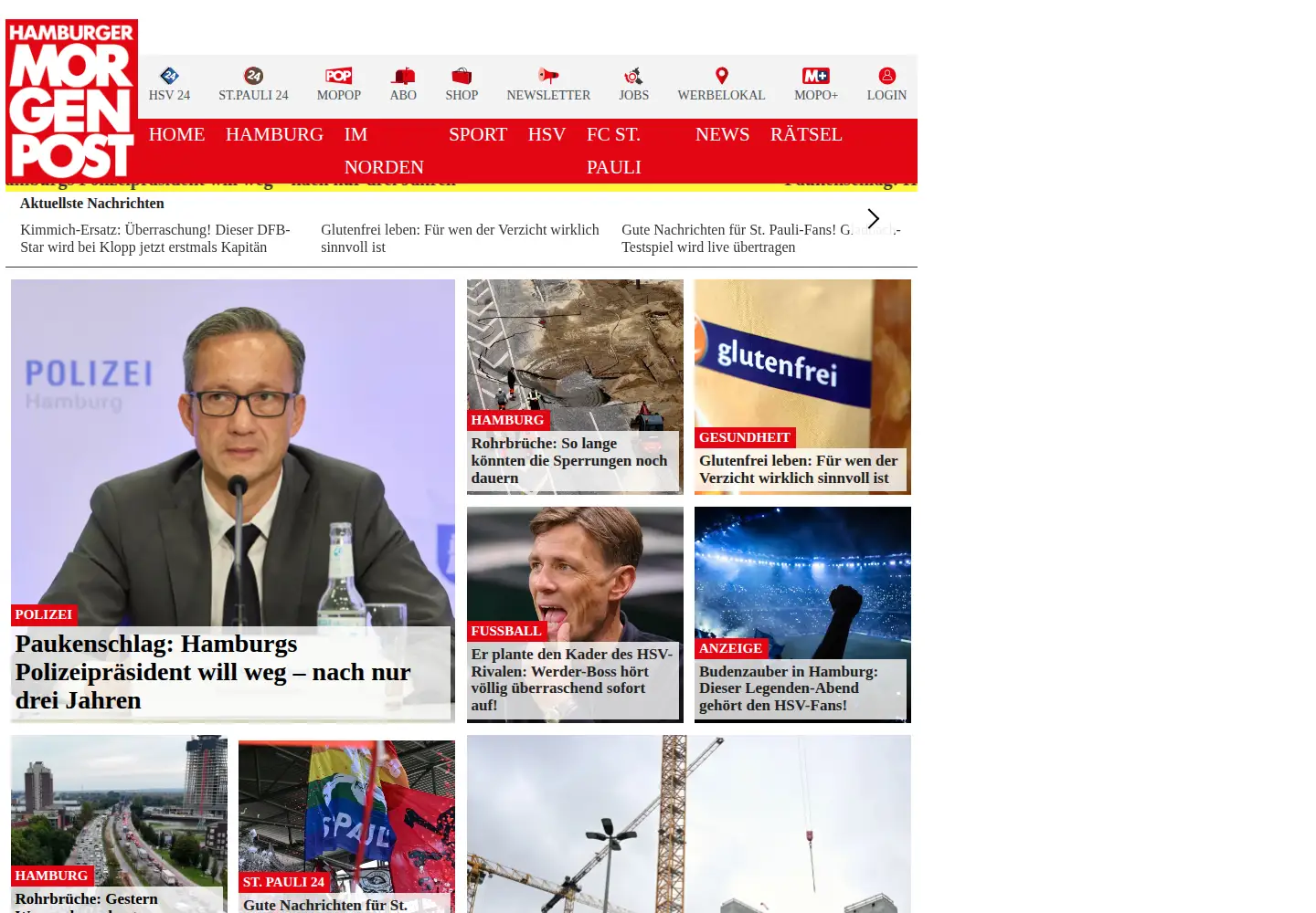 Screenshot of mopo.de