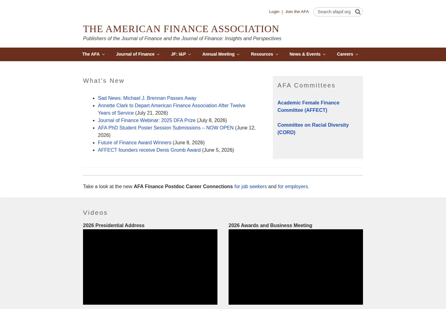 Screenshot of afajof.org