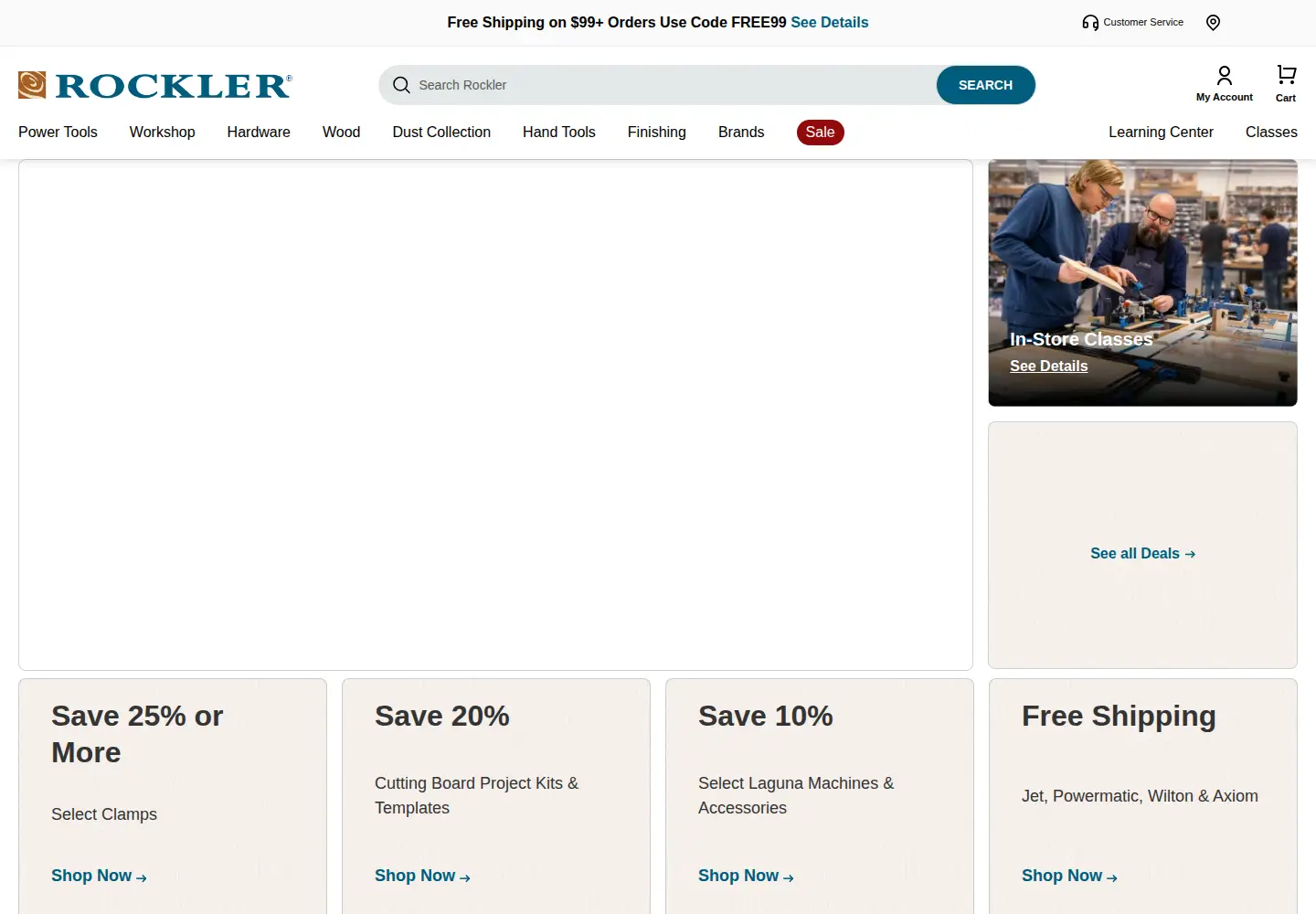 Screenshot of rockler.com