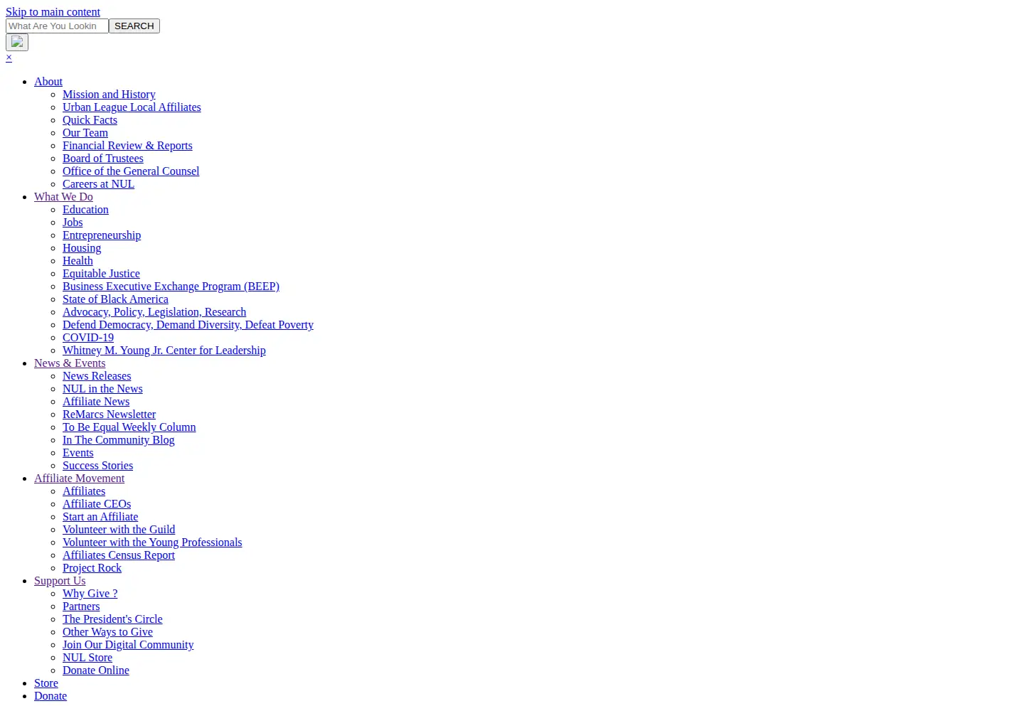 Captured homepage of nul.org in the current scan