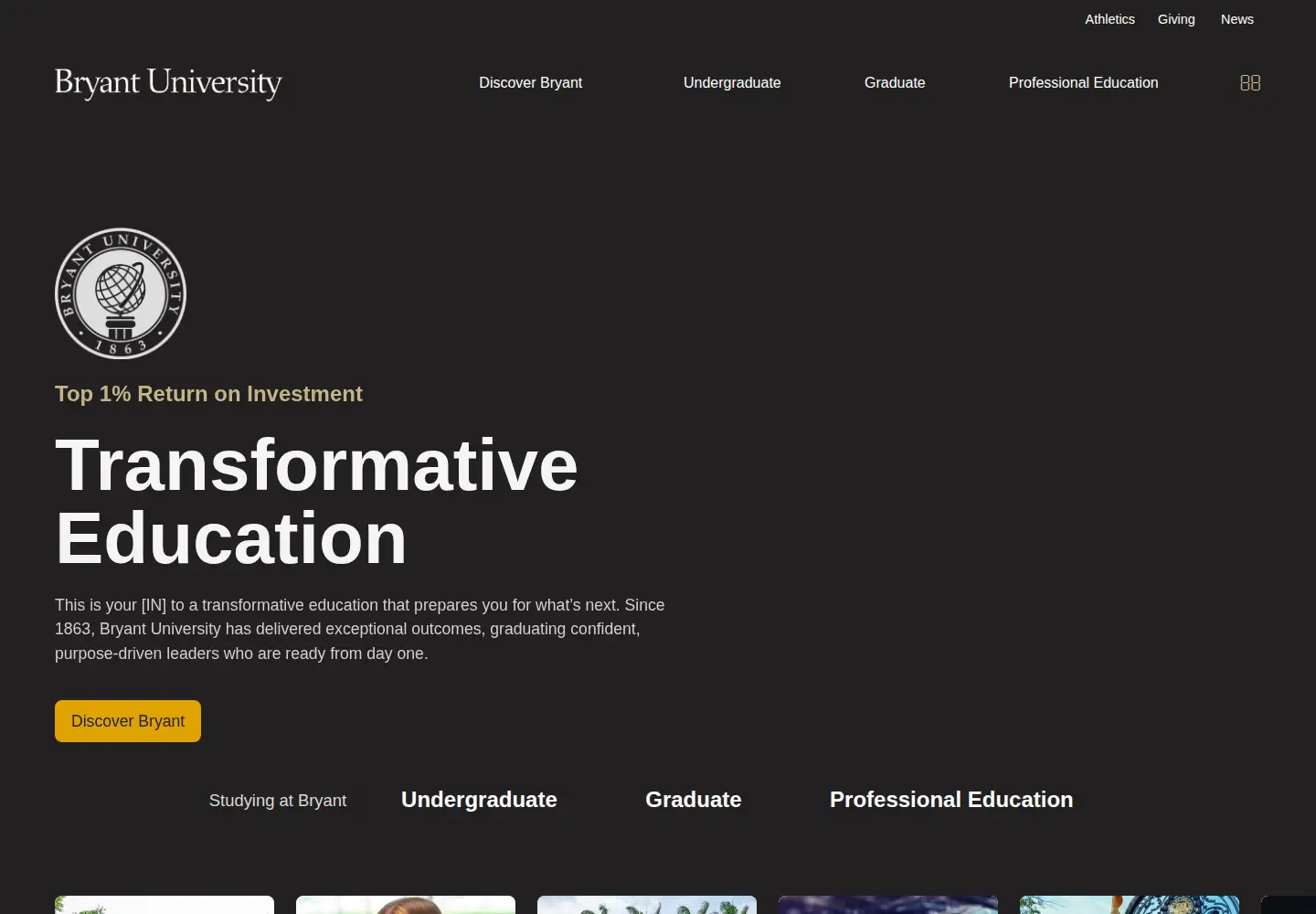 Screenshot of bryant.edu