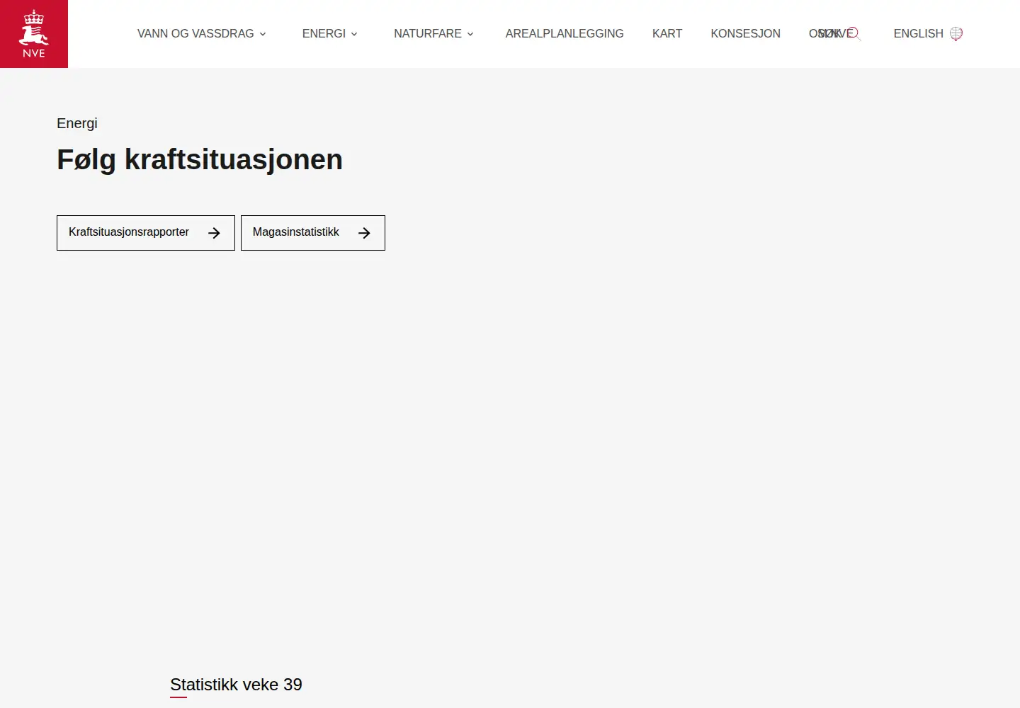 Screenshot of nve.no