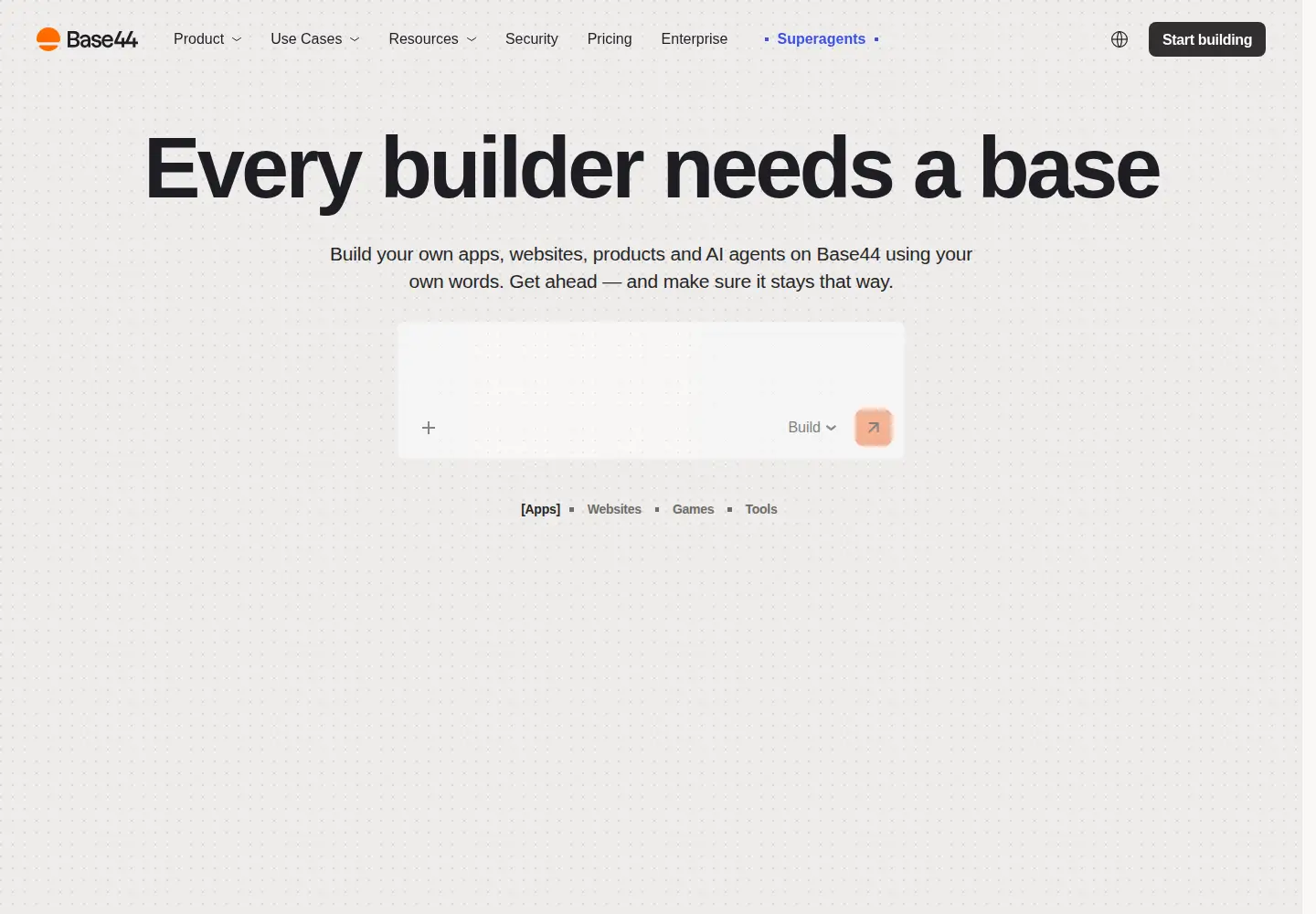Screenshot of base44.com