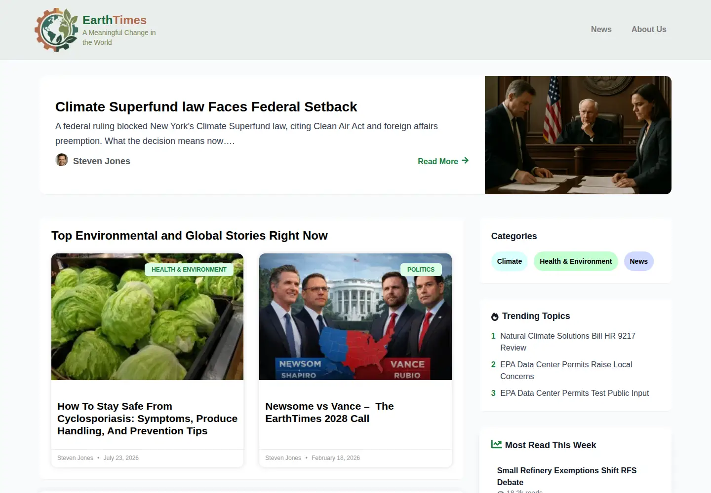 Screenshot of earthtimes.org