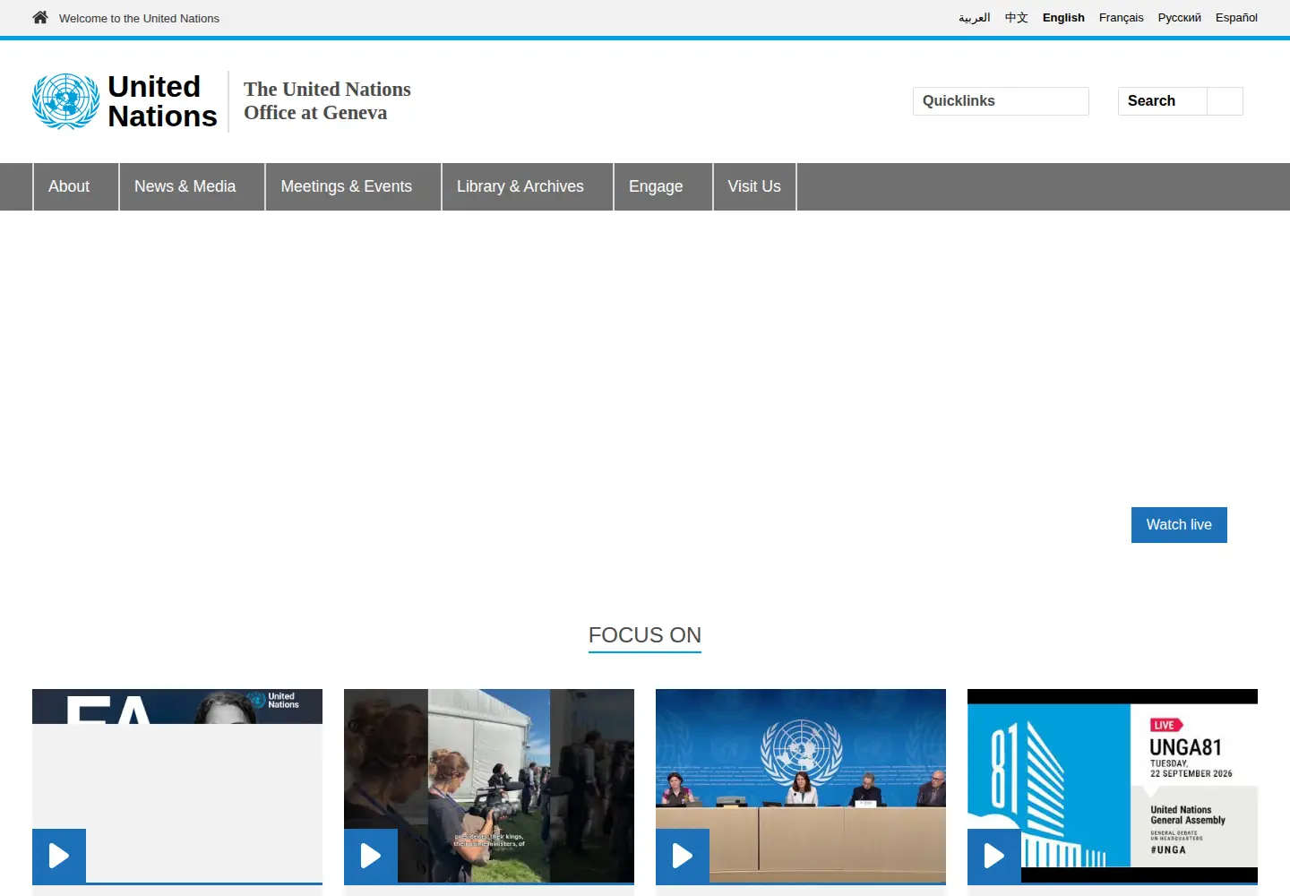 Screenshot of ungeneva.org