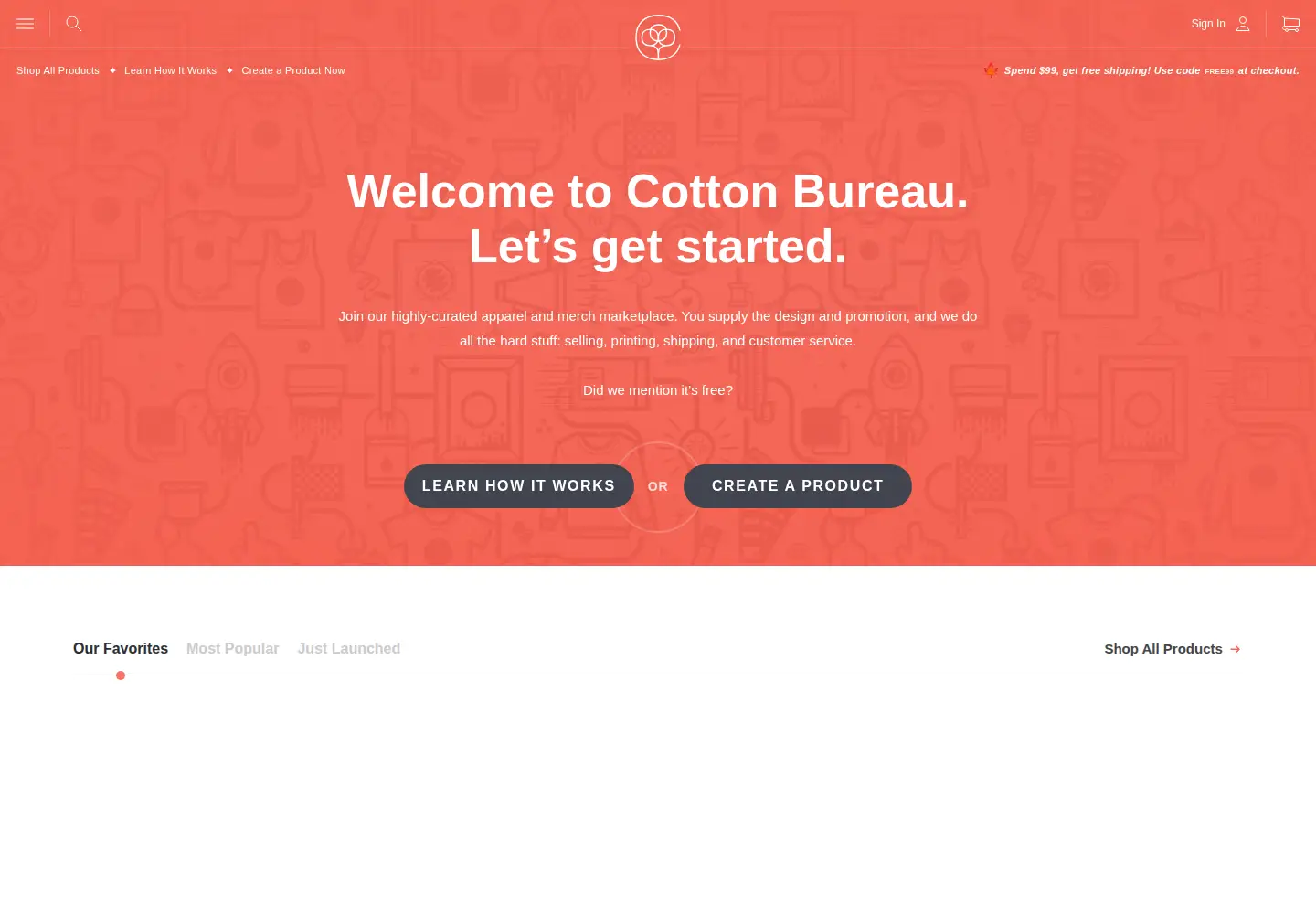 Screenshot of cottonbureau.com
