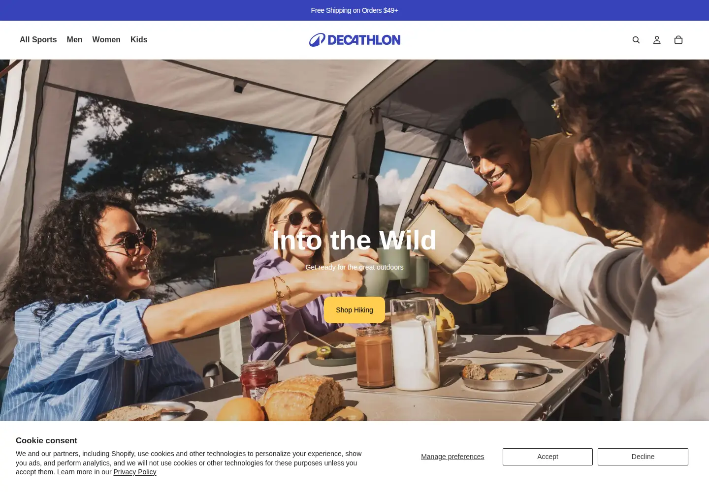Screenshot of decathlon.com