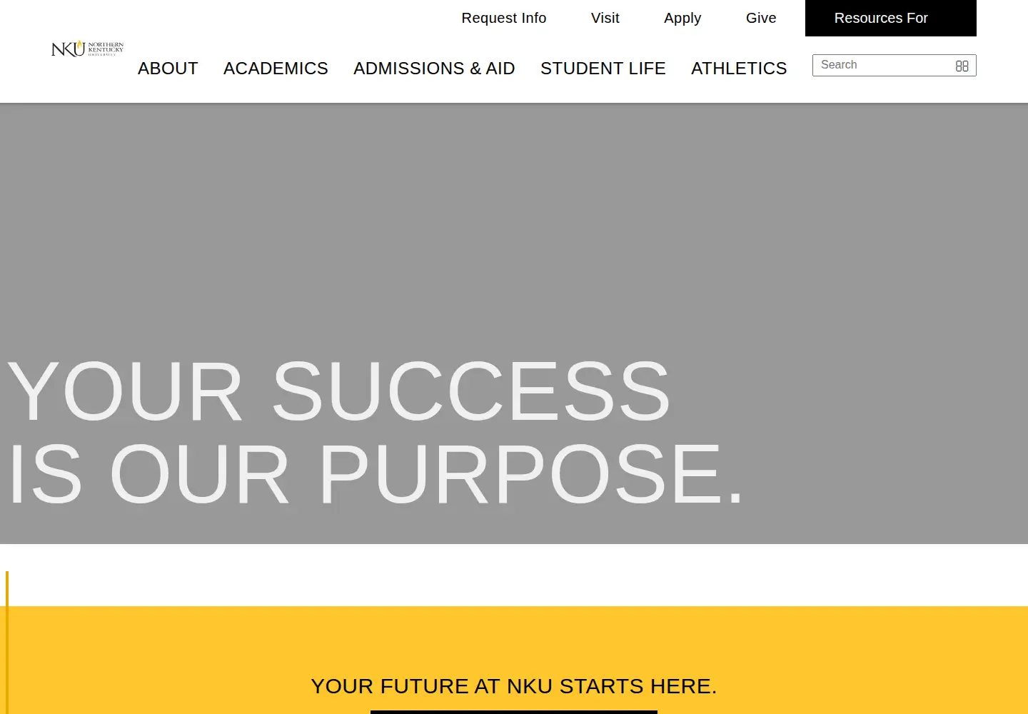 Screenshot of nku.edu