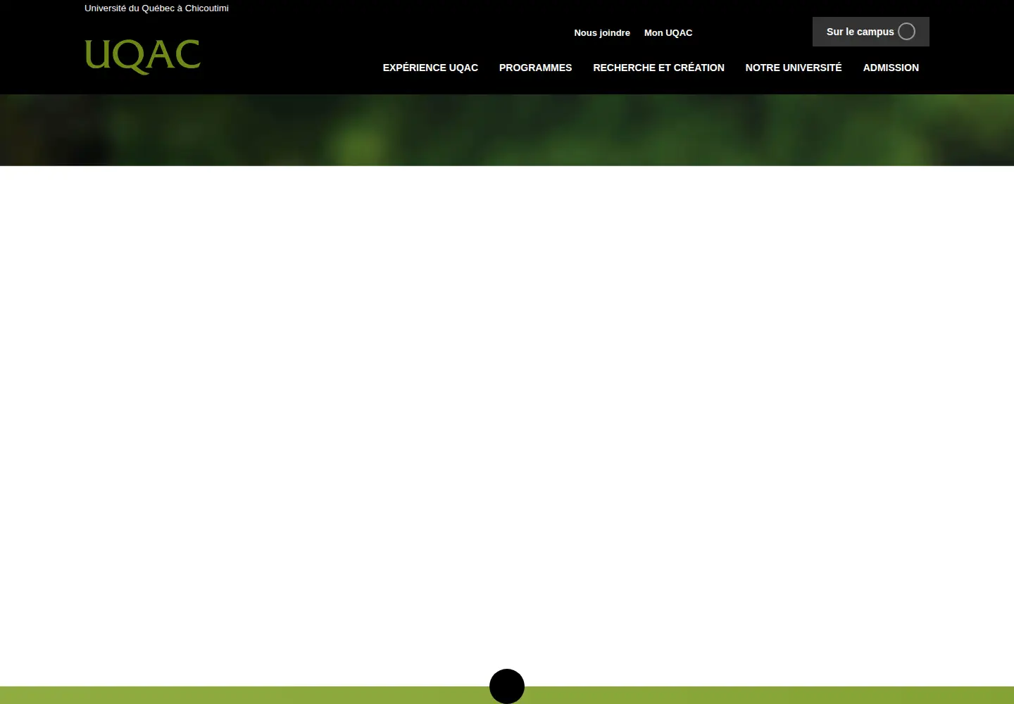 Screenshot of uqac.ca
