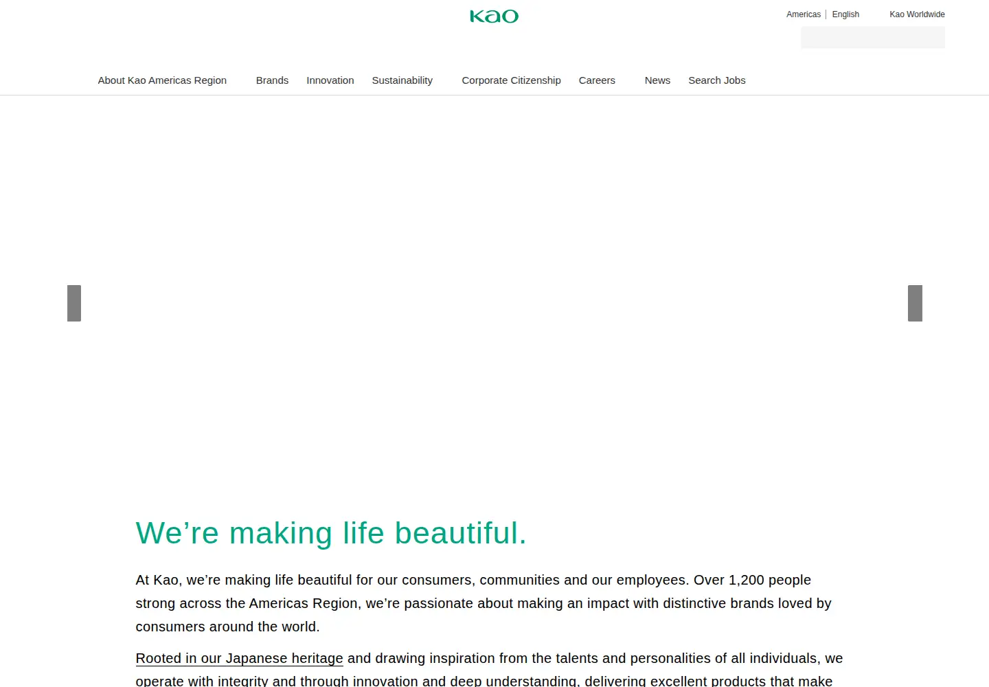 Screenshot of kao.com