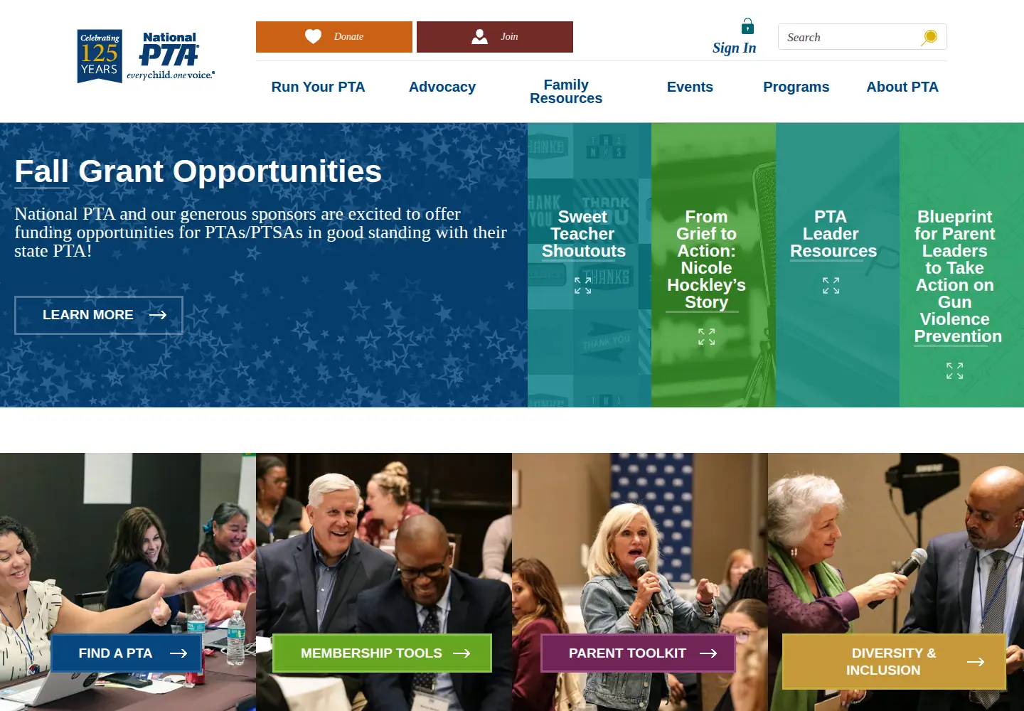 Screenshot of pta.org