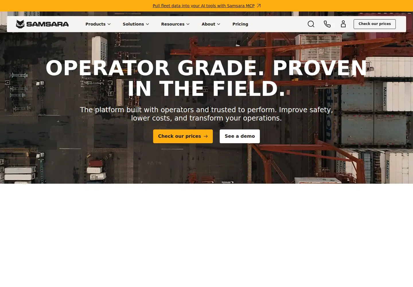 Screenshot of samsara.com