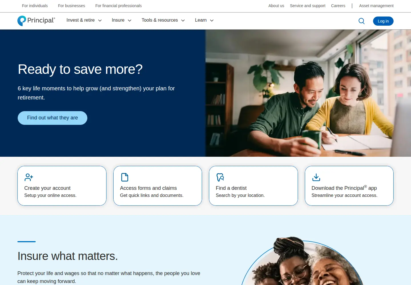 Screenshot of principal.com