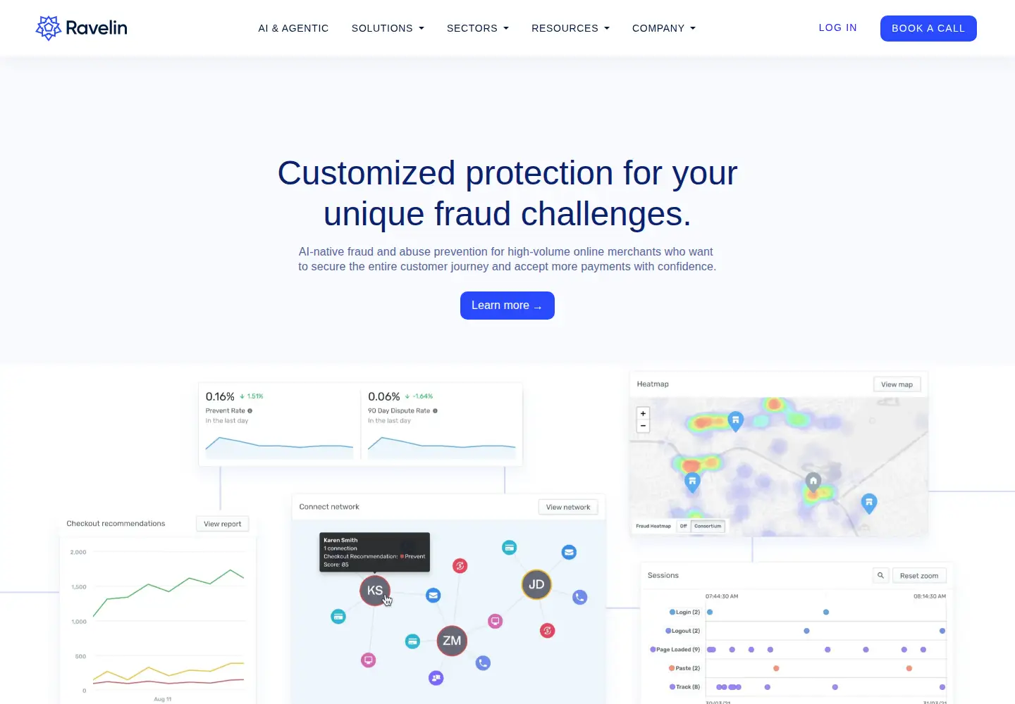 Screenshot of ravelin.com