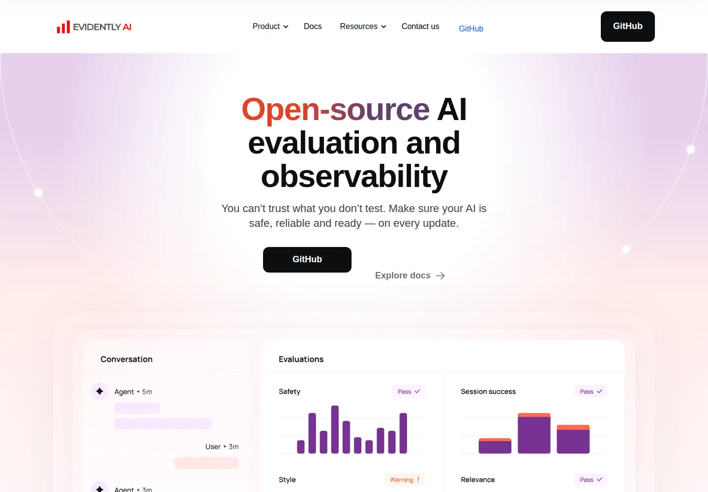 Screenshot of evidentlyai.com