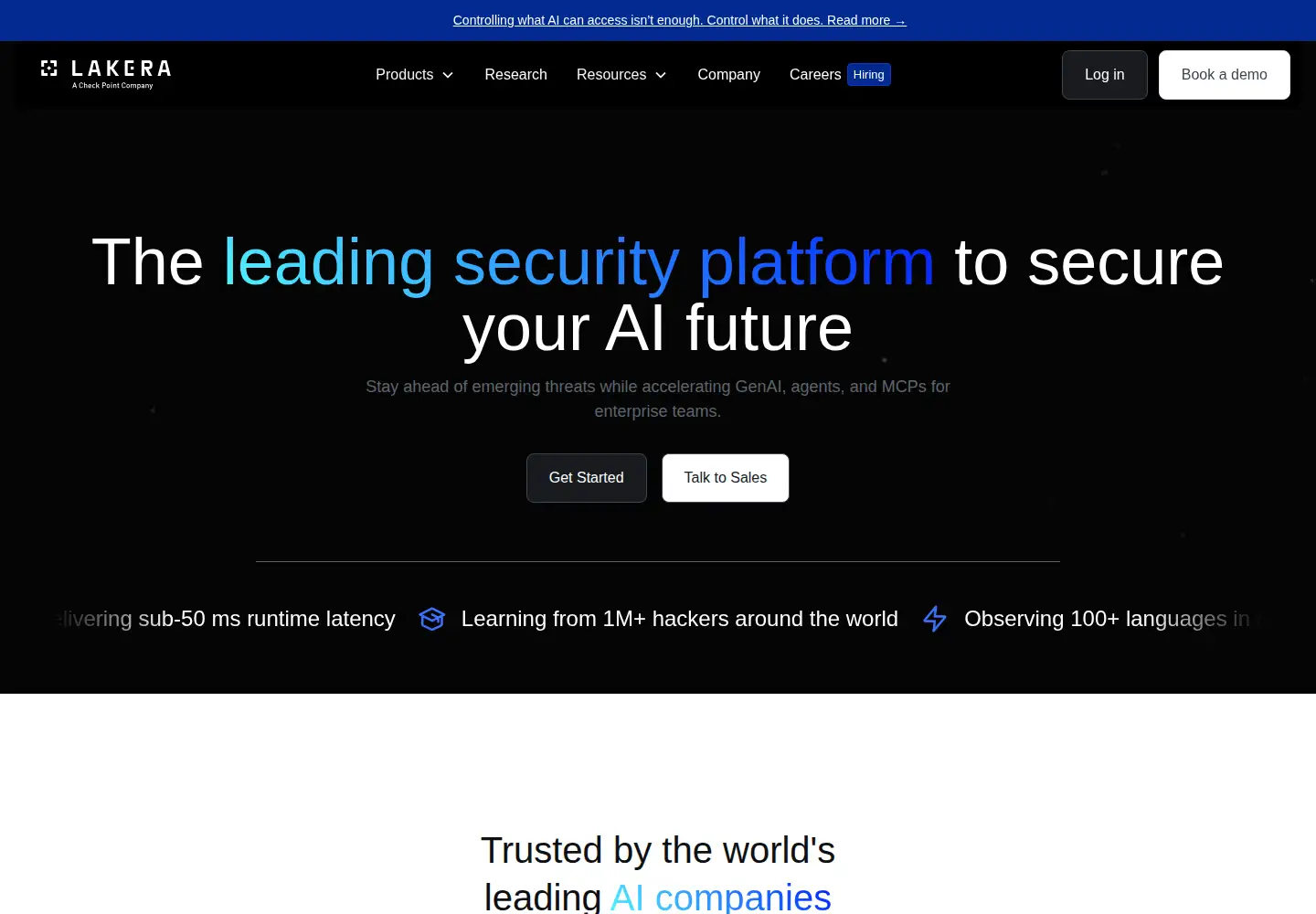Screenshot of lakera.ai