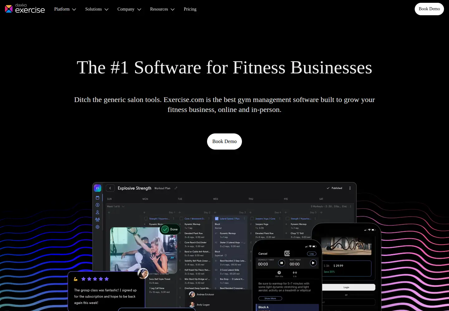 Screenshot of exercise.com