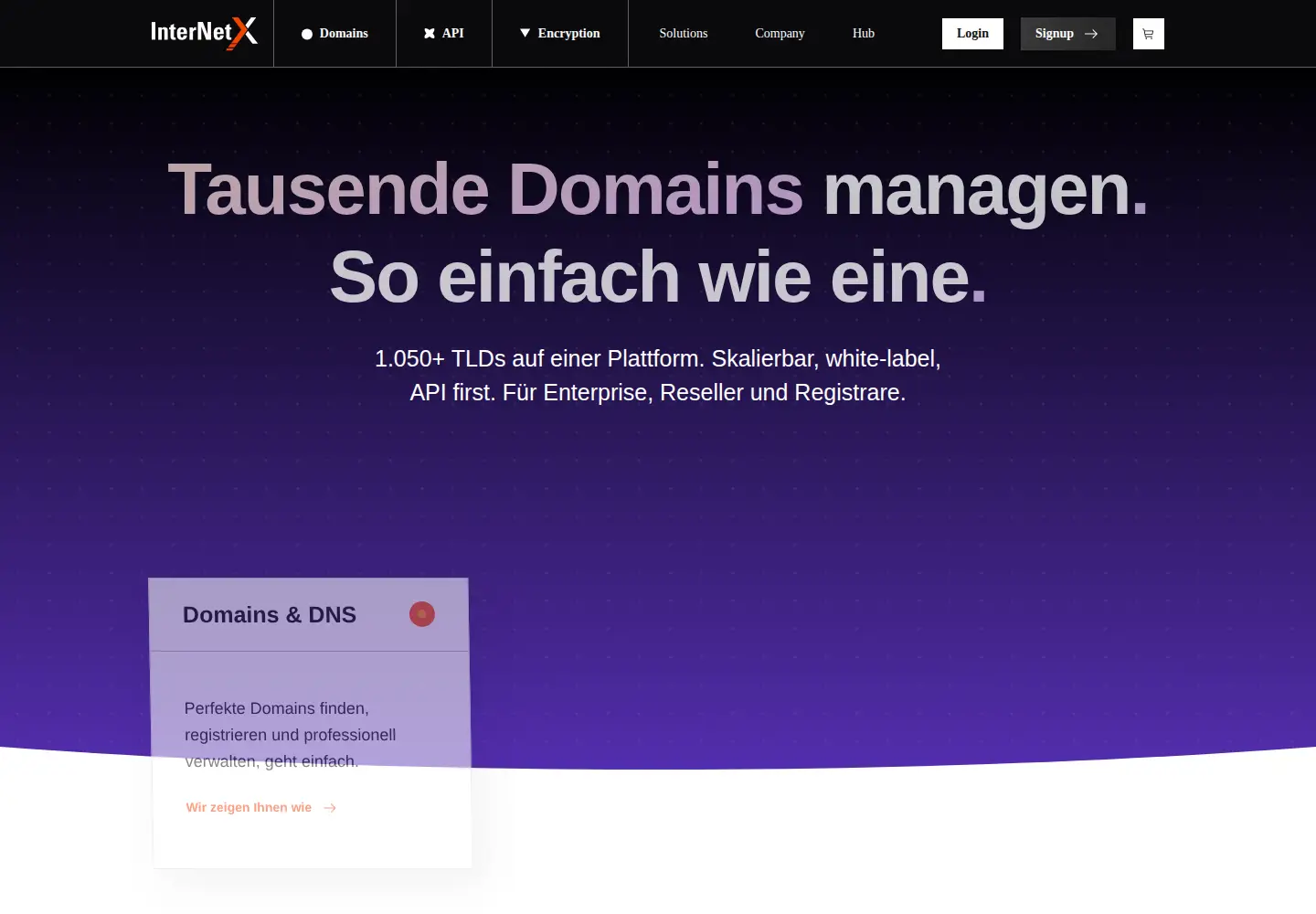 Captured homepage of internetx.com in the current scan