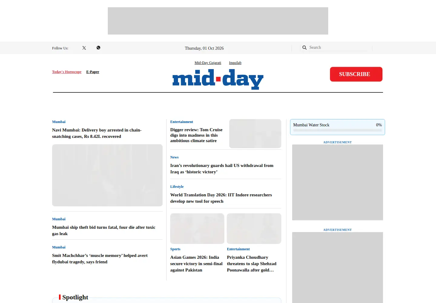 Screenshot of mid-day.com