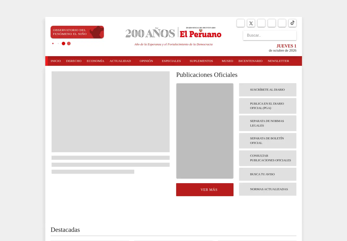 Screenshot of elperuano.pe