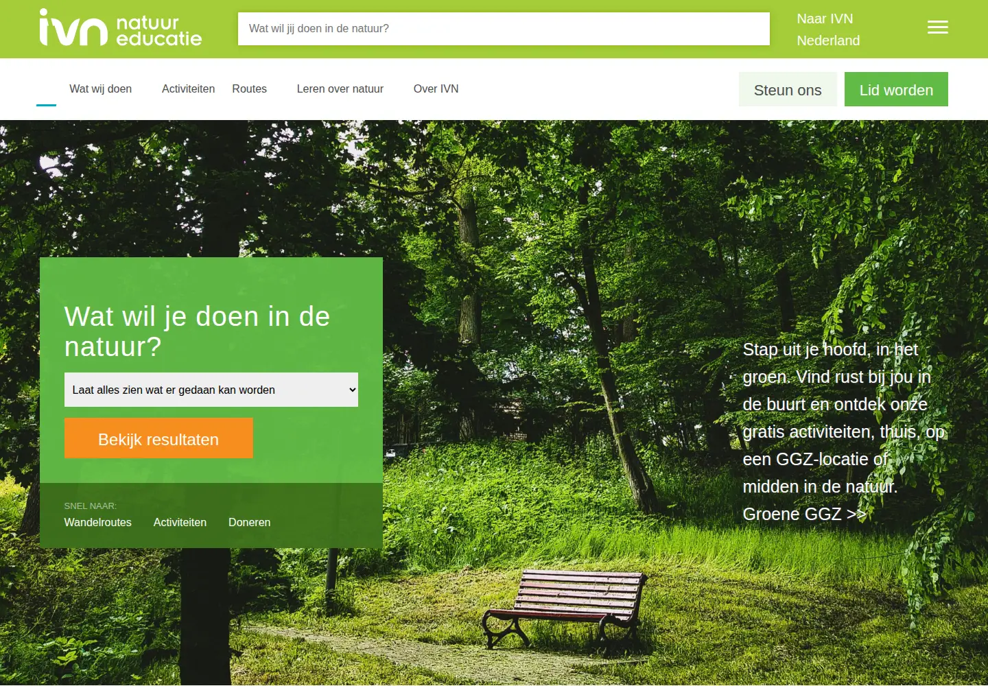 Screenshot of ivn.nl