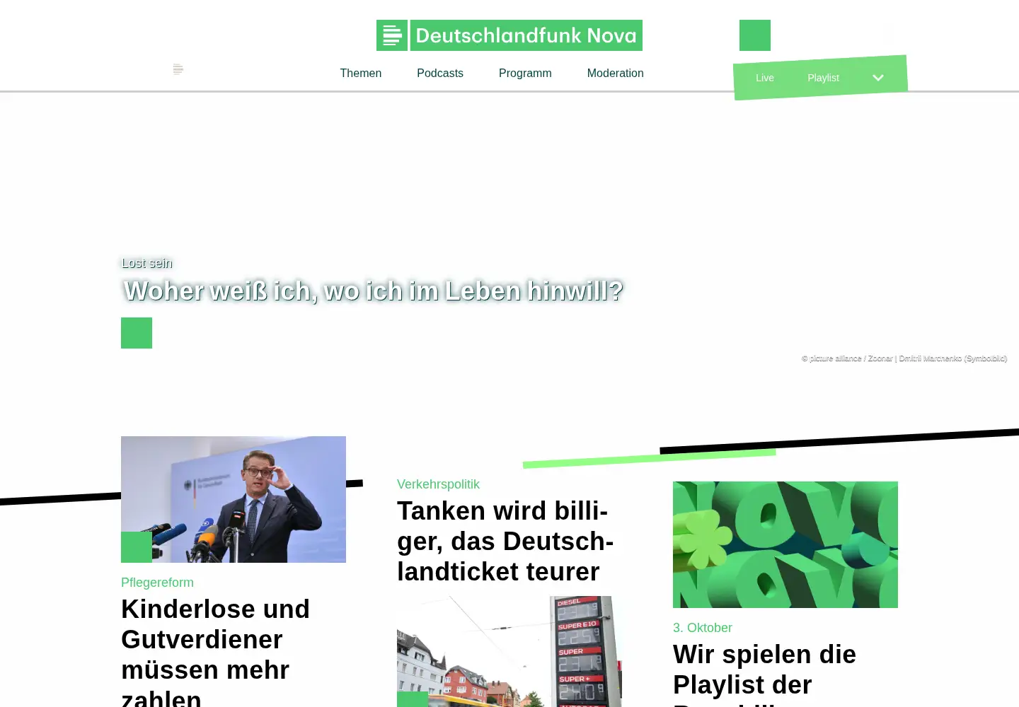 Screenshot of deutschlandfunknova.de