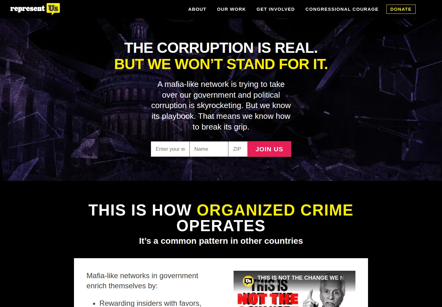 Screenshot of represent.us