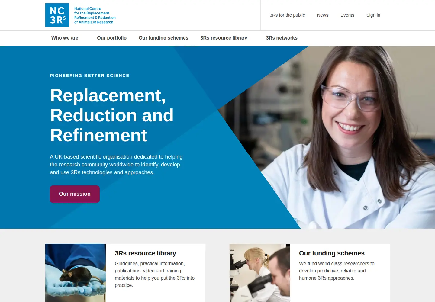 Screenshot of nc3rs.org.uk