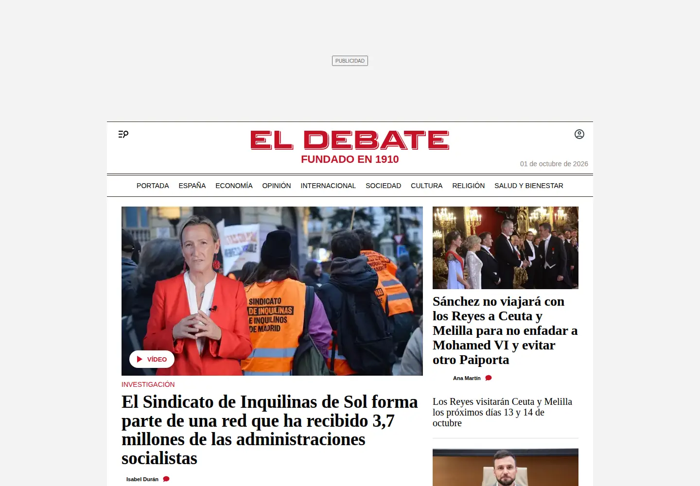 Screenshot of eldebate.com
