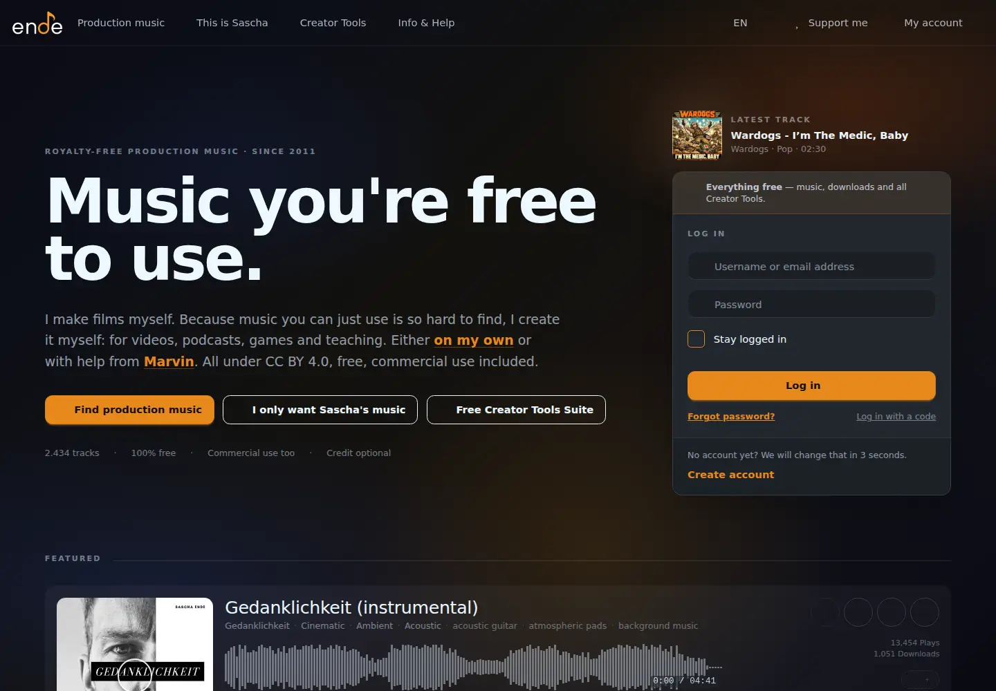 Screenshot of filmmusic.io