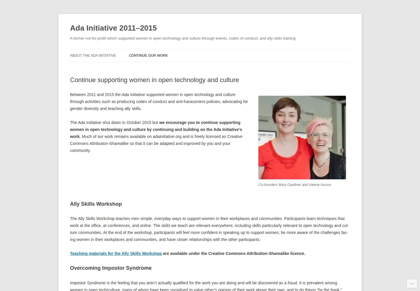 Screenshot of adainitiative.org