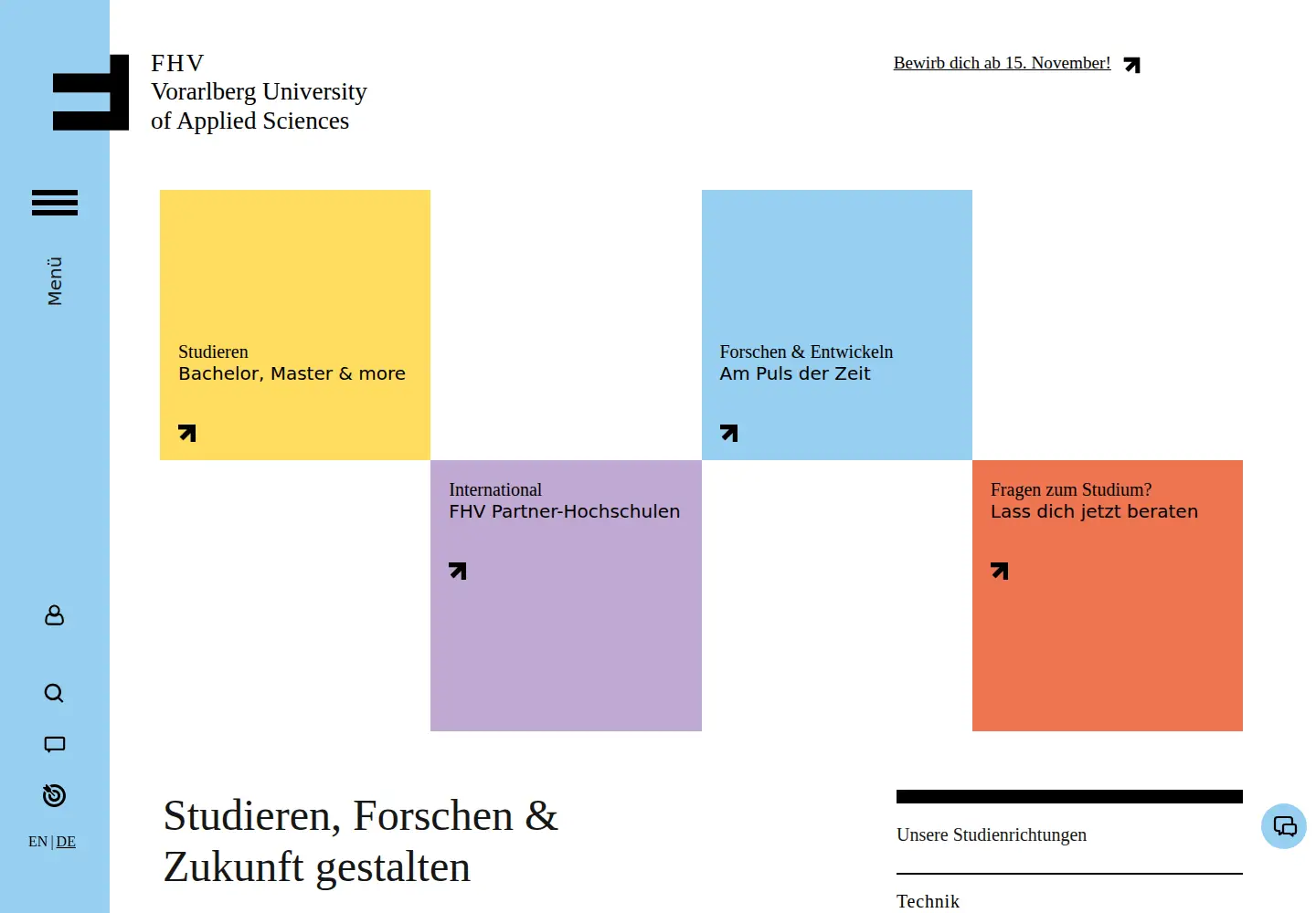 Screenshot of fhv.at