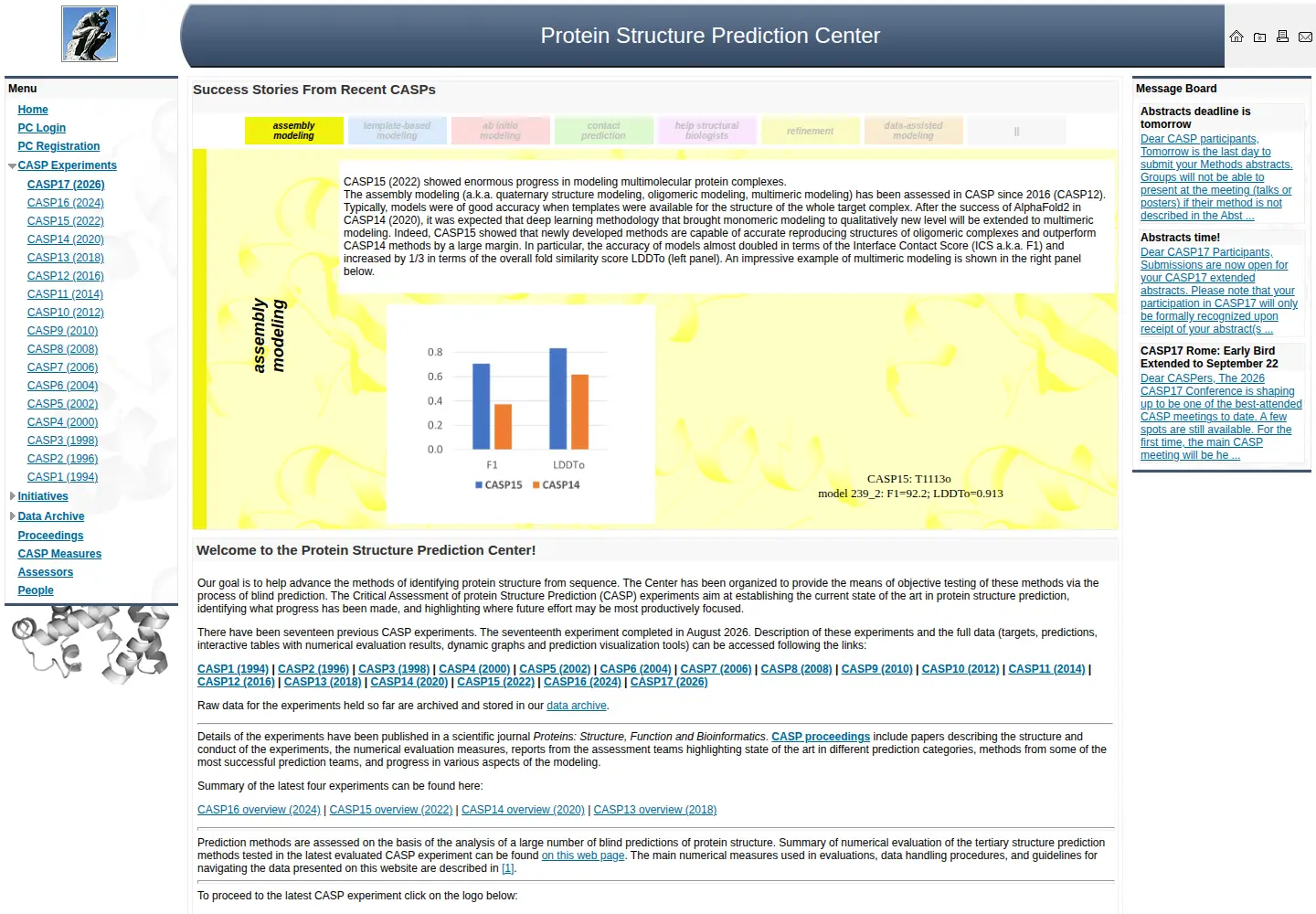 Screenshot of predictioncenter.org