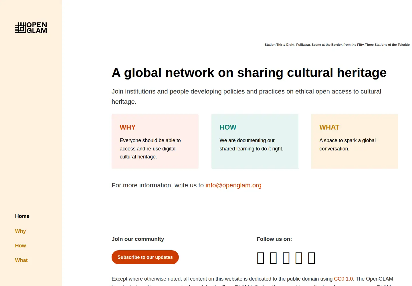 Screenshot of openglam.org