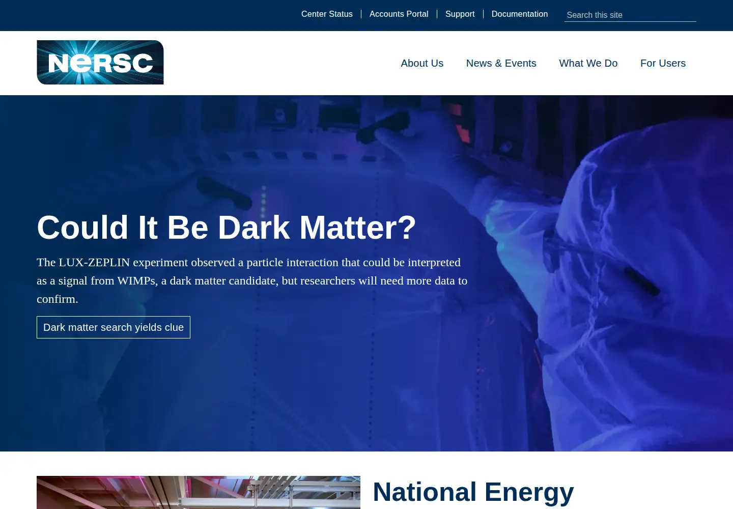 Screenshot of nersc.gov