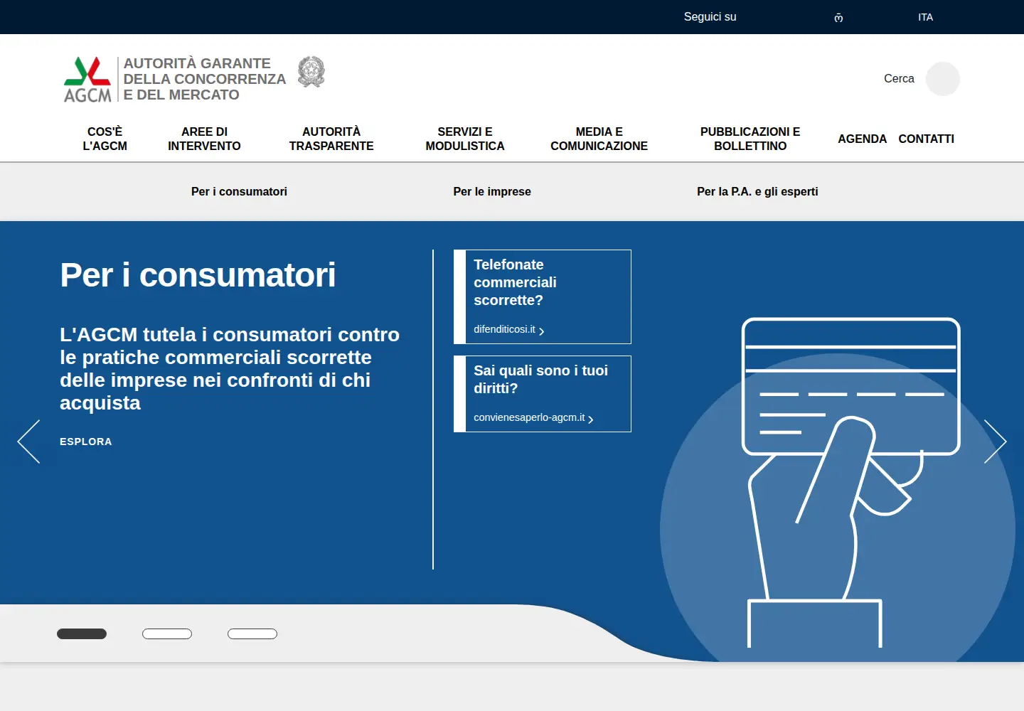 Screenshot of agcm.it
