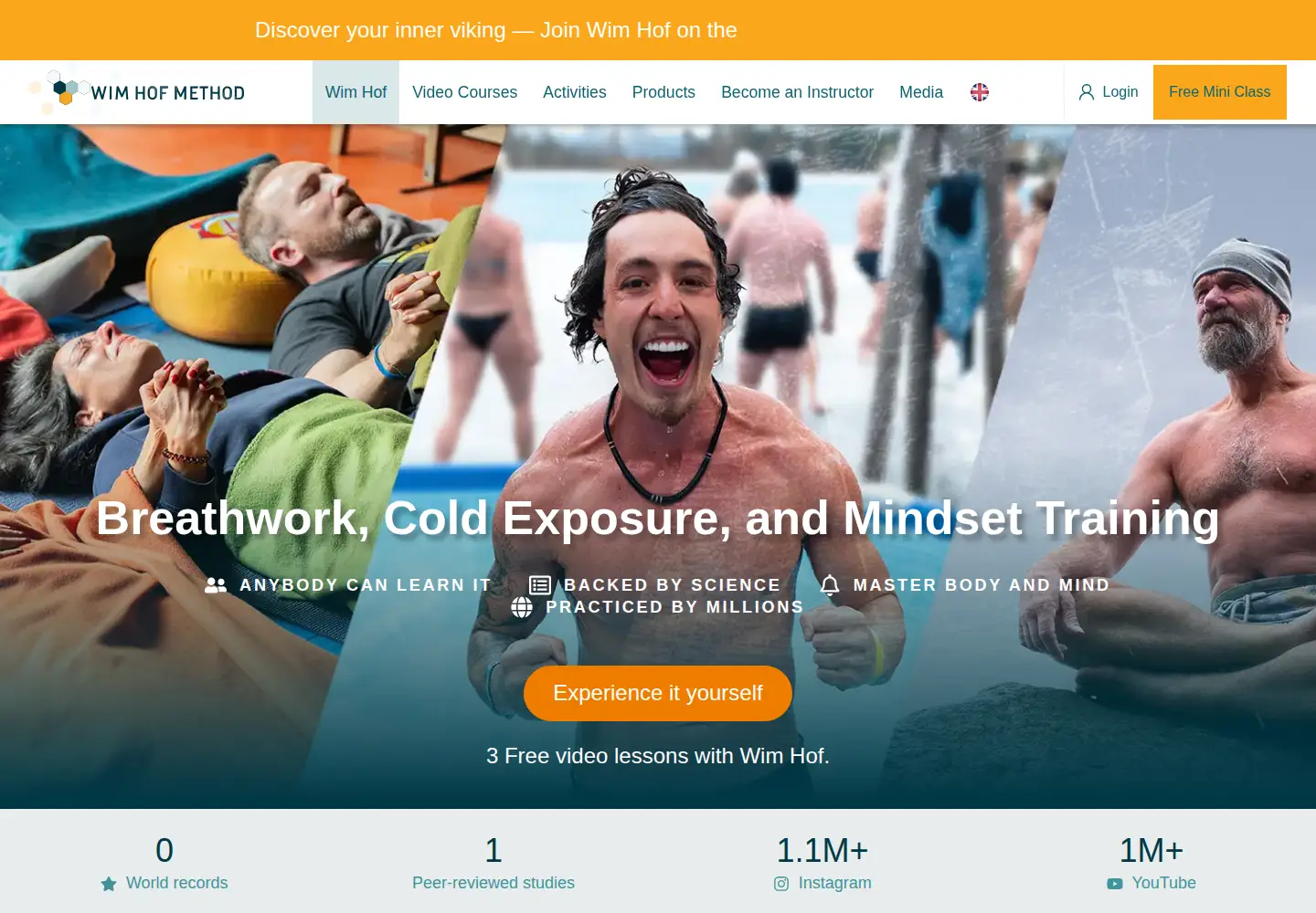 Screenshot of wimhofmethod.com