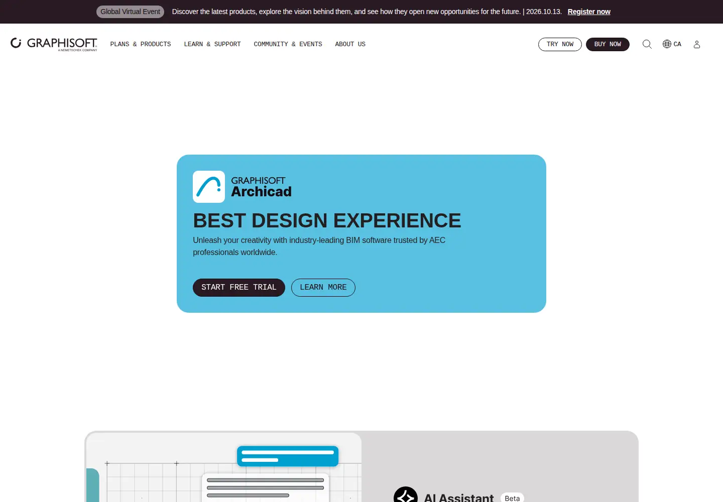 Screenshot of graphisoft.com