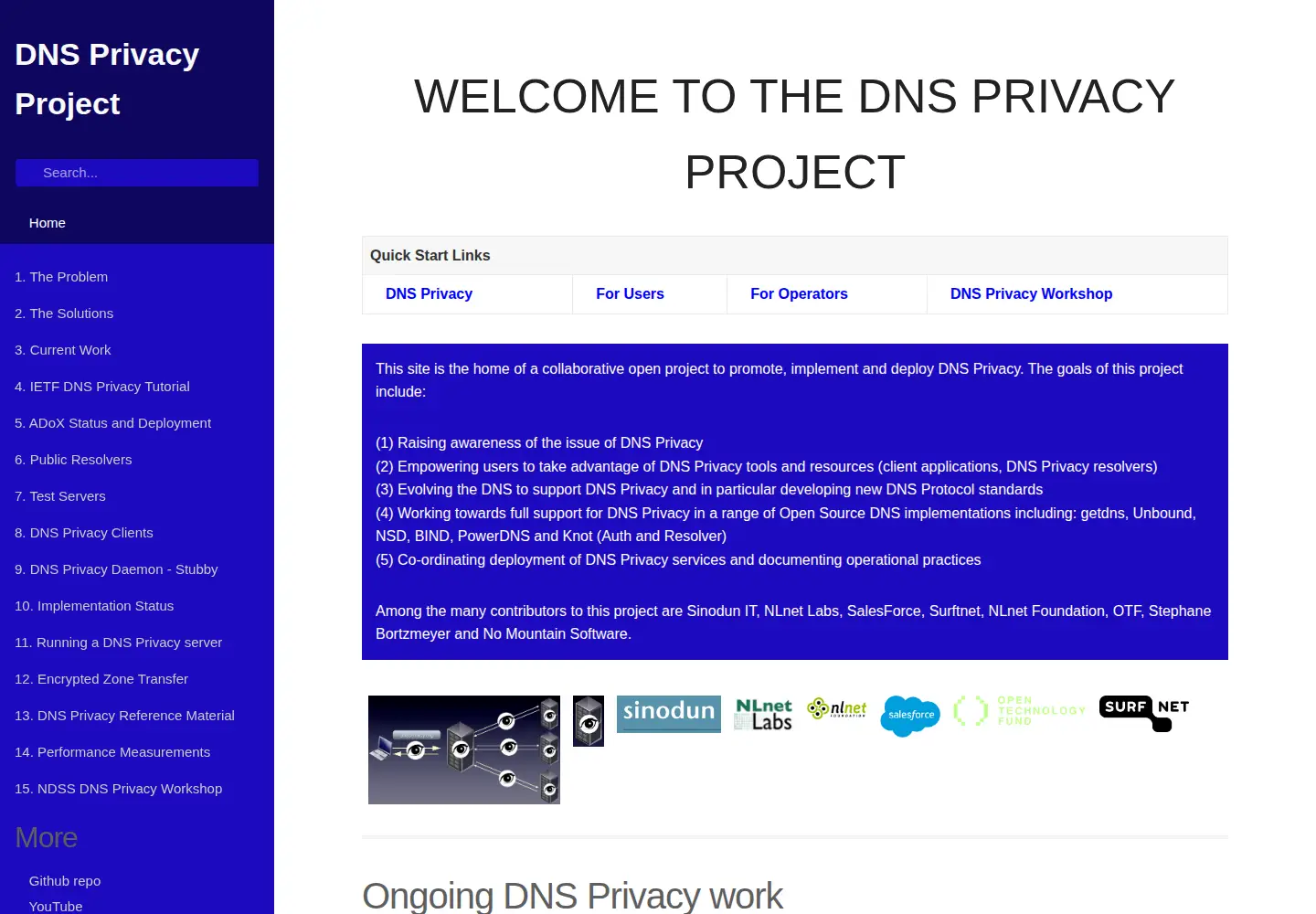 Screenshot of dnsprivacy.org