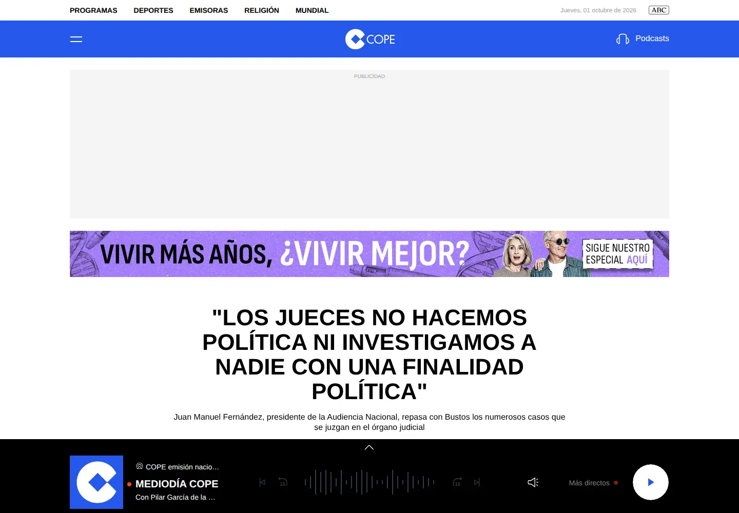 Screenshot of cope.es