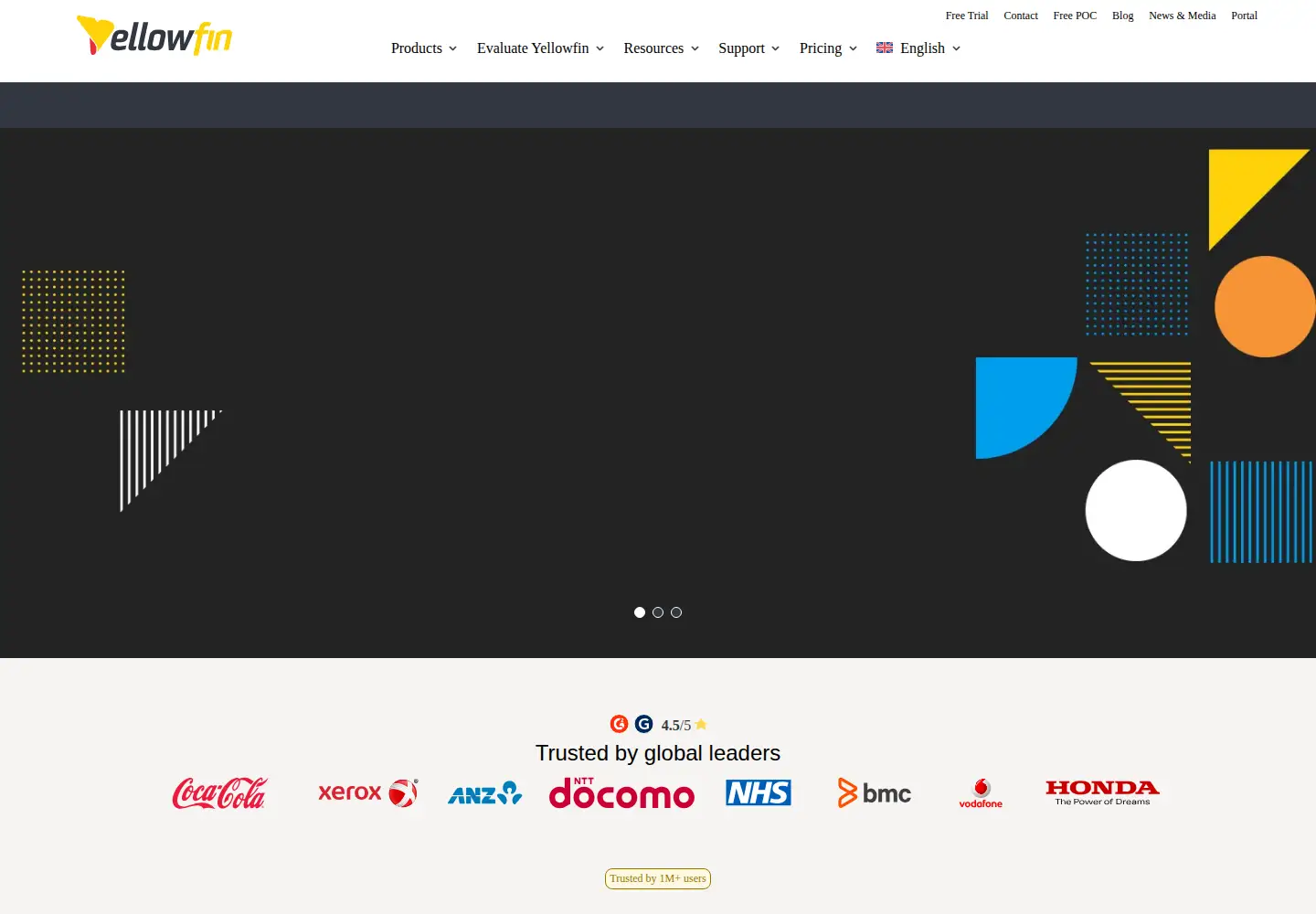 Screenshot of yellowfinbi.com