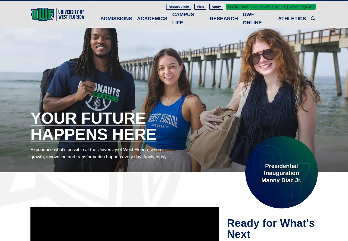 Screenshot of uwf.edu