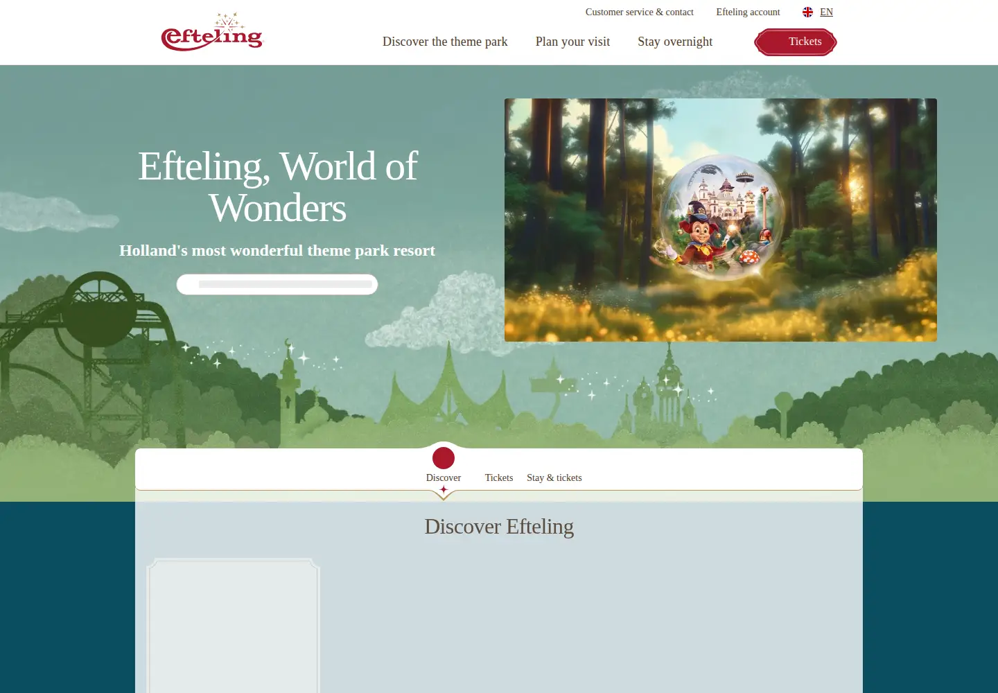 Screenshot of efteling.com
