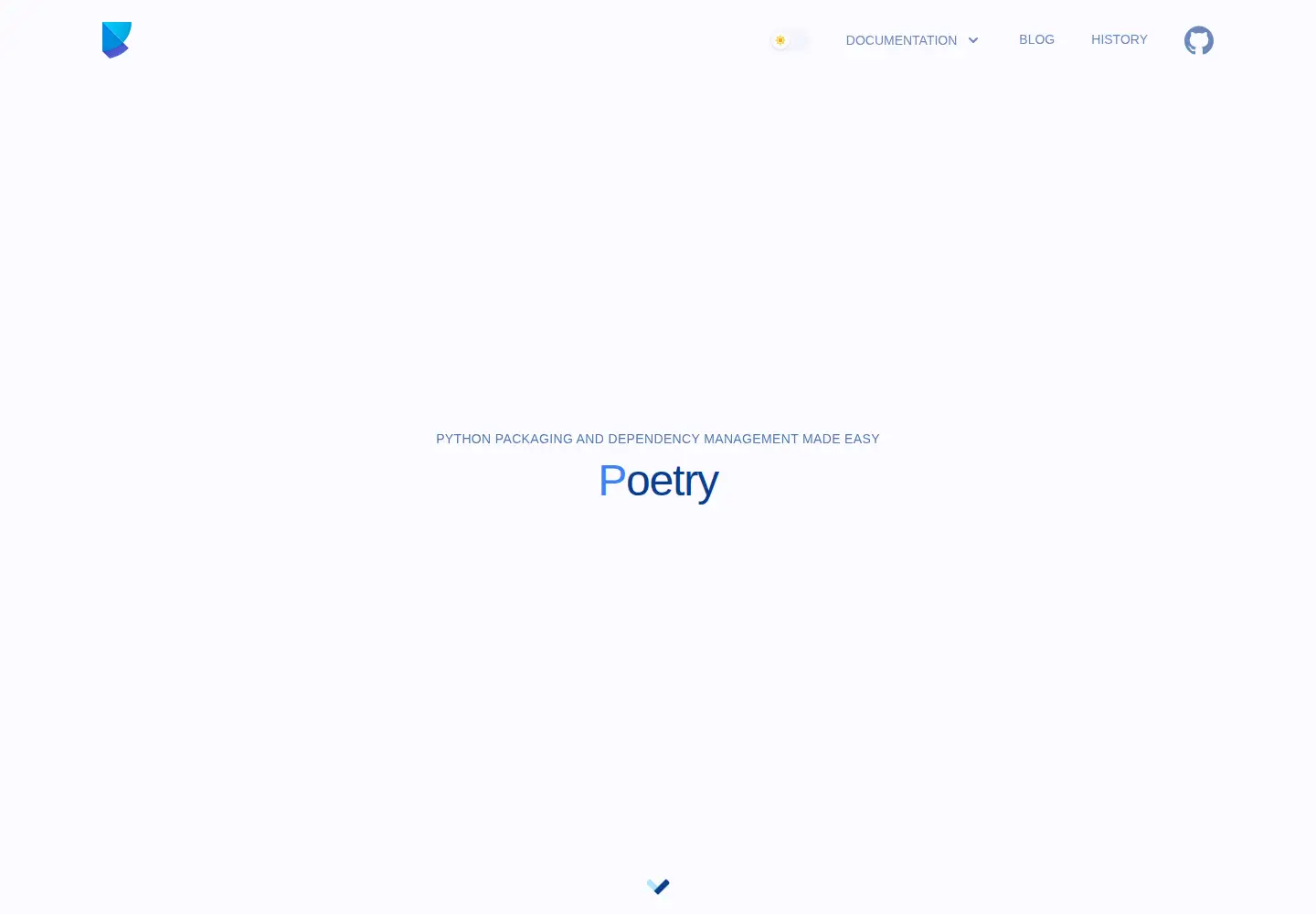 Screenshot of python-poetry.org