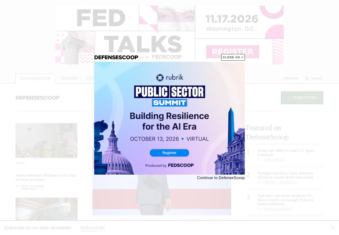Screenshot of defensescoop.com